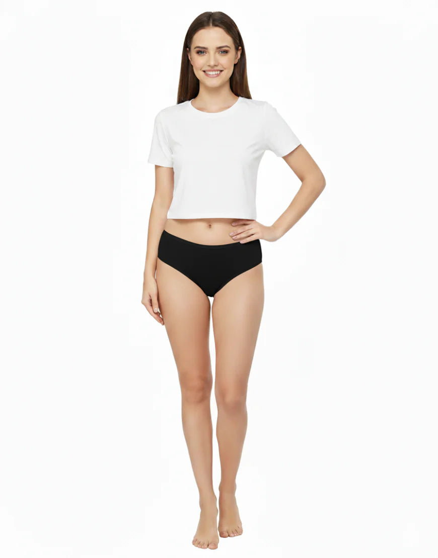AFIFAH LINGERIE_PACK OF 5 SUPER SOFT COTTON STRETCH BIKINI BRIEFS -ASSORTED