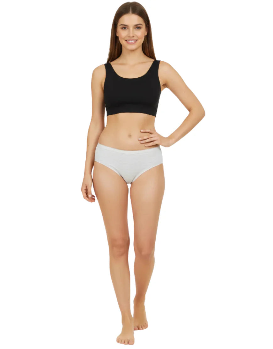 AFIFAH LINGERIE _PACK OF 5 SUPER SOFT COTTON STRETCH PRINTED BIKINI BRIEFS -FOOTBALL