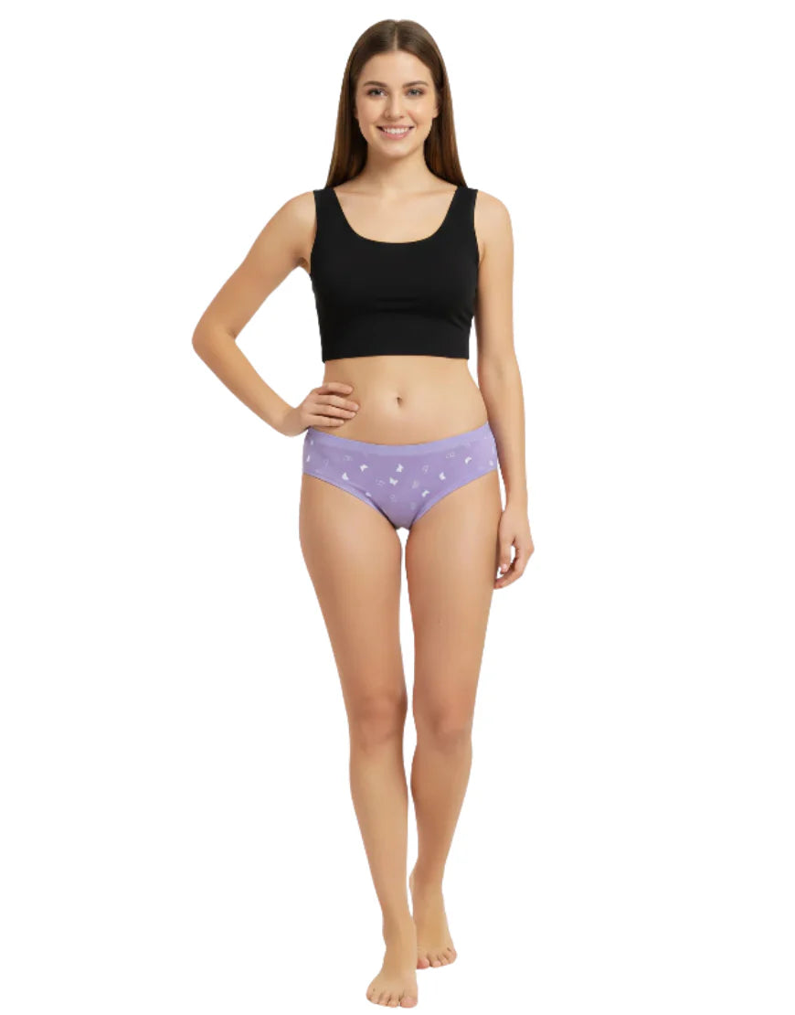 AFIFAH LINGERIE _PACK OF 5 SUPER SOFT COTTON STRETCH PRINTED BIKINI BRIEFS -FOOTBALL