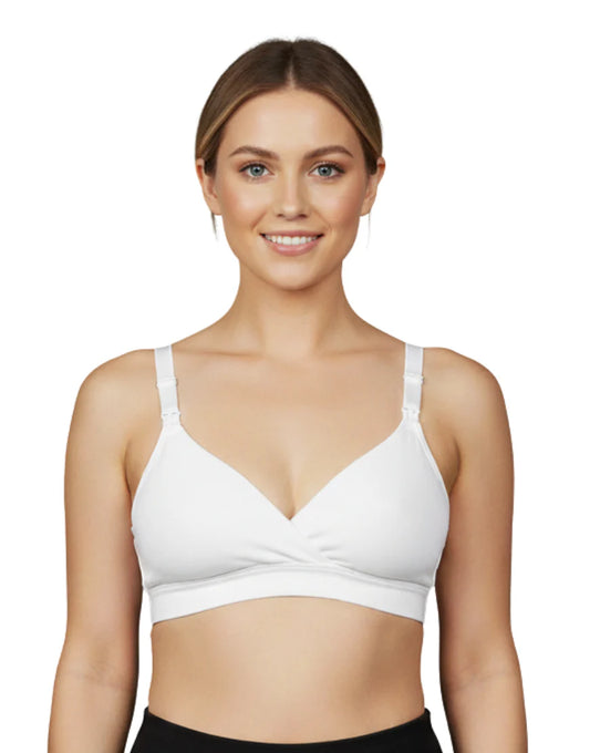 AFIFAH LINGERIE_DOUBLE LAYERED SIDE SUPPORT NURSING BRA -WHITE
