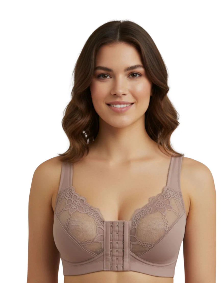 AFIFAH LINGERIE _FRONT CLOSURE BRA-BRN