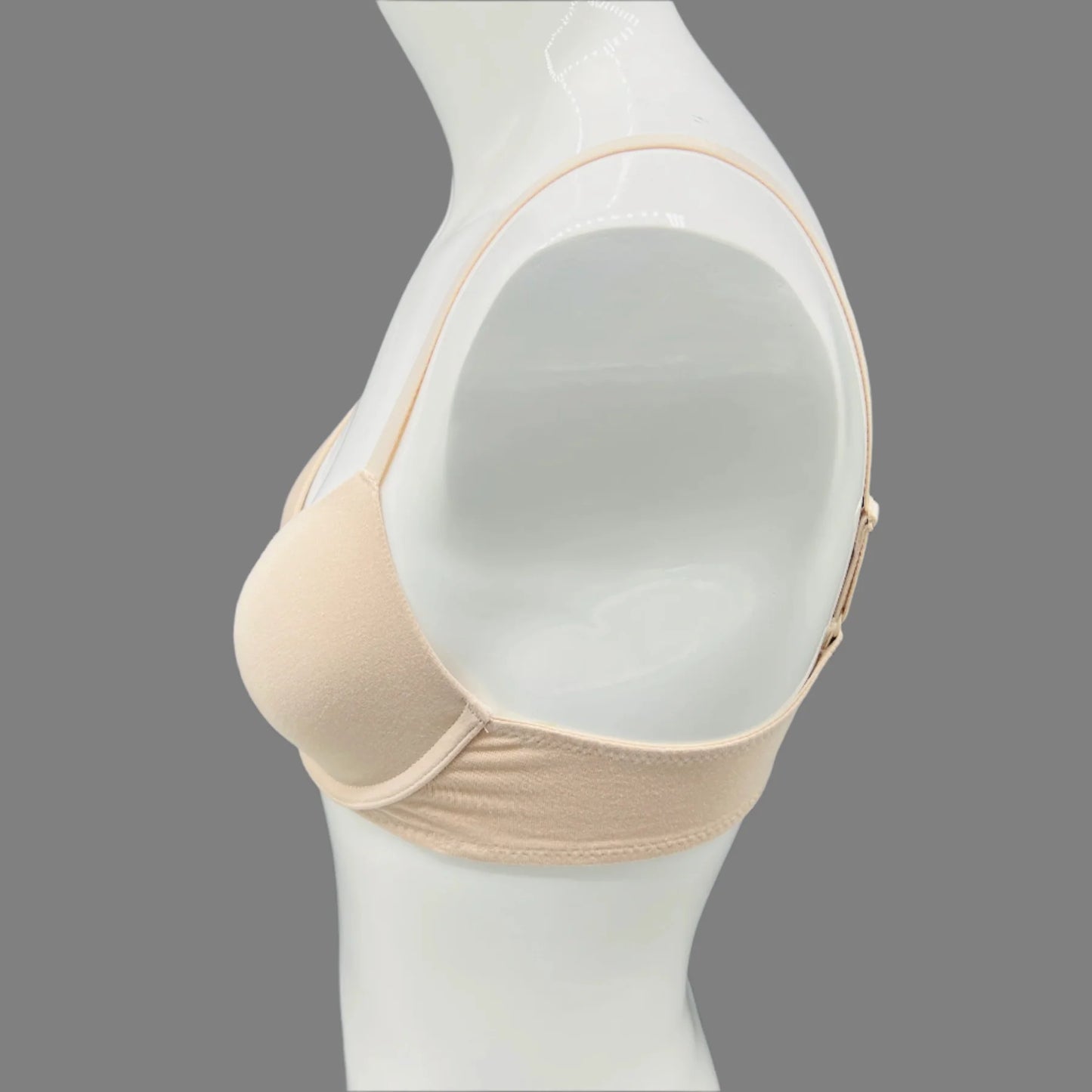AFIFAH LINGERIE _DEEP PLUNG LIGHTLY PADDED WIRED COTTON T-SHIRT BRA -SKIN