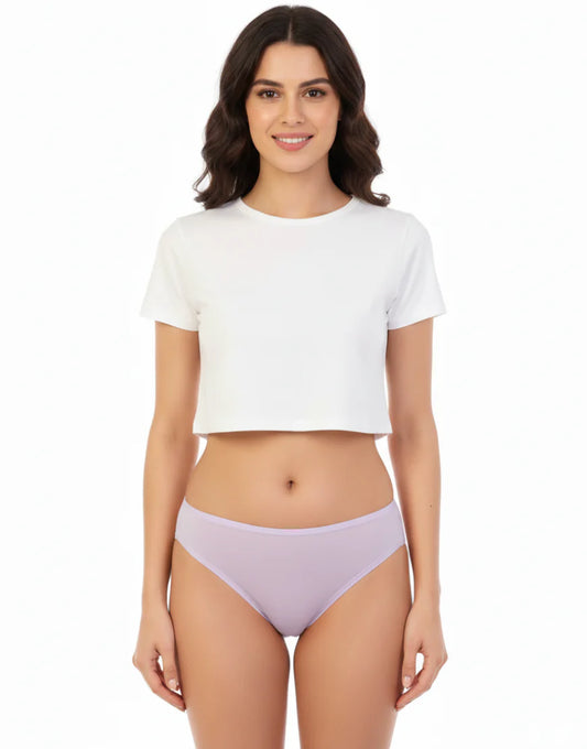 AFIFAH LINGERIE_PACK OF 5 SUPER SOFT COTTON STRETCH BIKINI BRIEFS -ASSORTED
